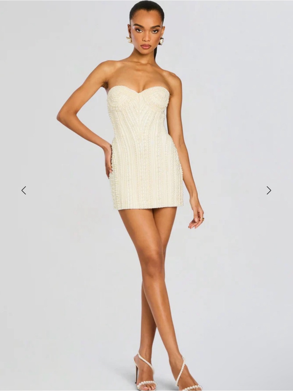 NWOT Retrofete Deema Beaded Pearl Mini Dress